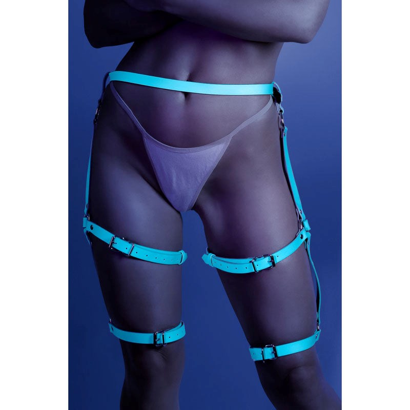 GLOW BUCKLE UP Leg Harness O/S - - Her Fetish