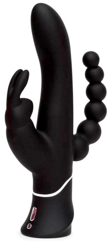 Happy Rabbit Rechargeable Triple Curve Vibrator Black - Rabbit Vibrators