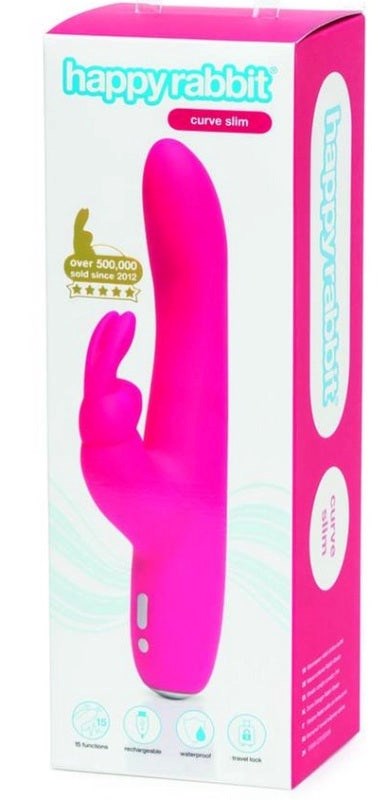 Happy Rabbit Slimline Curve Rechargeable Rabbit Vibrator - - Rabbit Vibrators