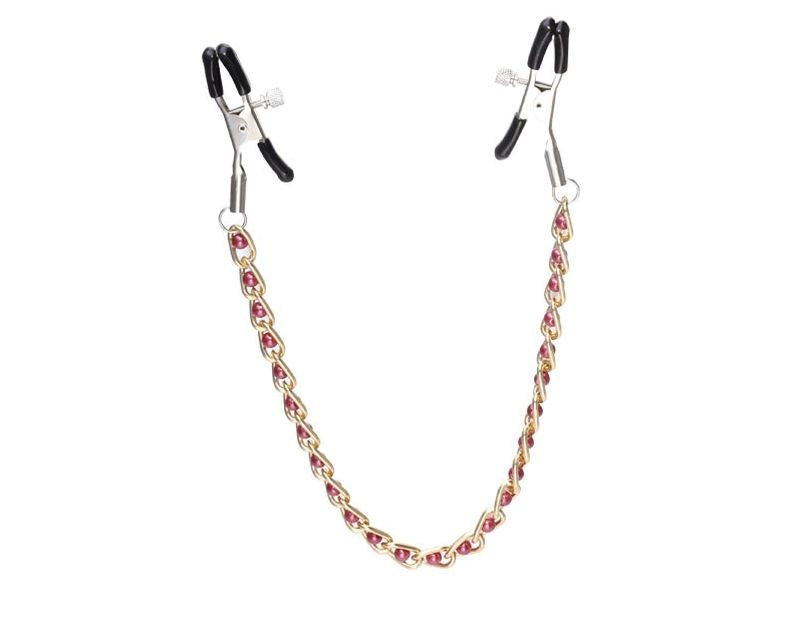 High Beam Nipple Clamps & Chain - - Breast and Nipple Toys