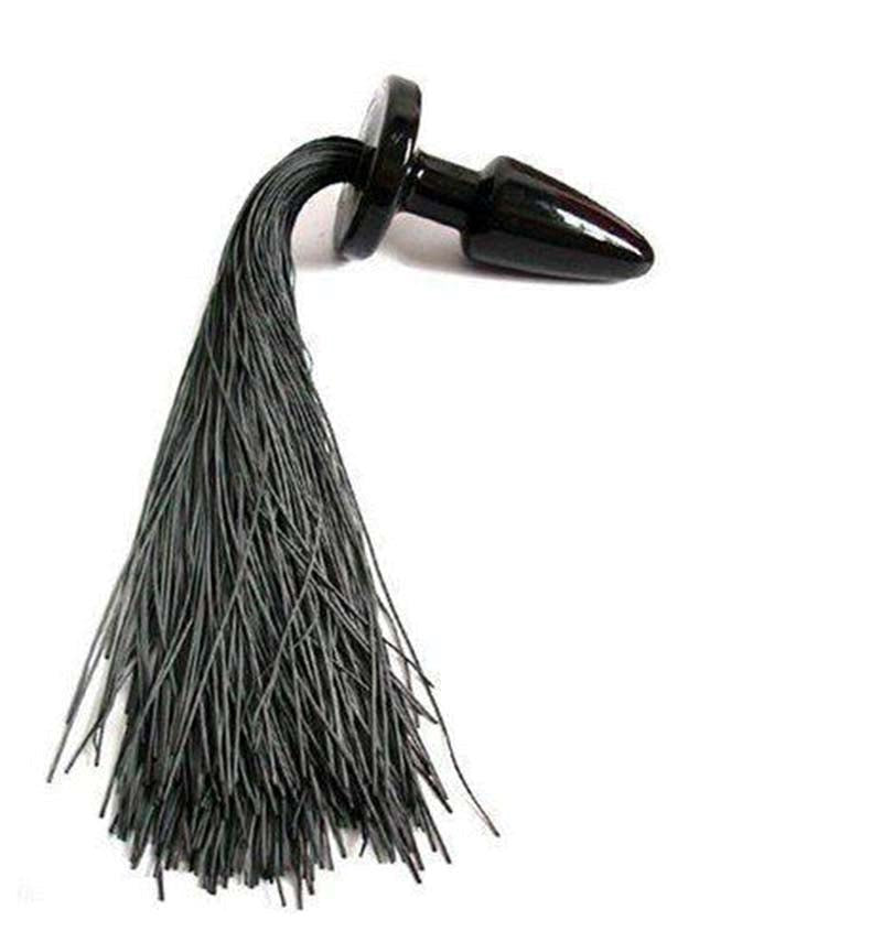 Horse Soft Rubber Tail Anal Plug - - Steel Sex Toys