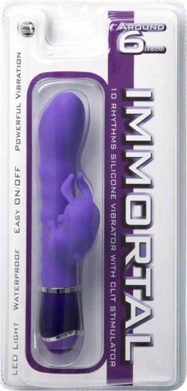 Immortal 10 Rhythms Silicone Rabbit Vibrator 6 inch Purple - - Rabbit Vibrators