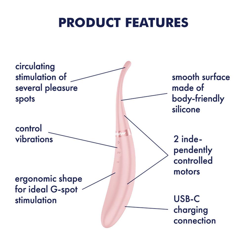 Satisfyer Tip Tease G Spot Vibrator with Twirling Tip - G-Spot Vibrators