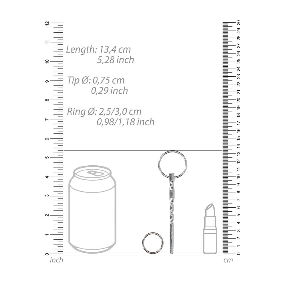 Shots Stainless Steel Urethral Penis Plug With Ring 8mm - Urethral Sounds