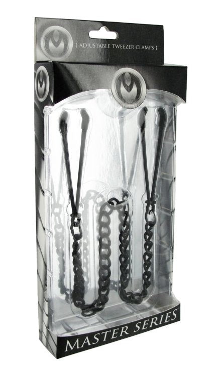 Masters Series Reign Noir Tweezer Style Nipple Vice Black - - Breast and Nipple Toys