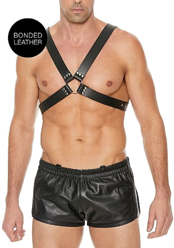 Mens Large Buckle Harness Black - - Cuffs And Restraints