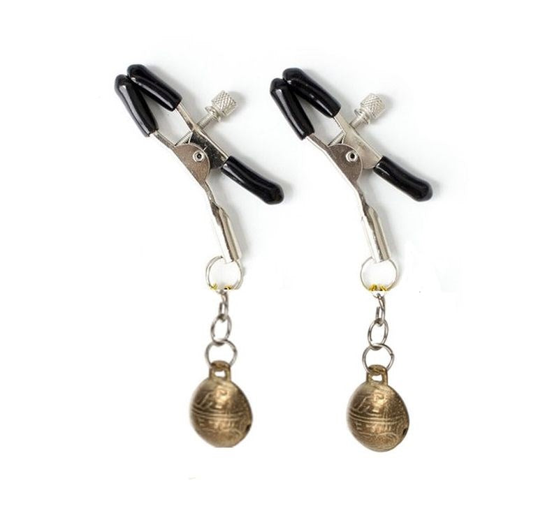 Metal Nipple Clamps with Bells - - Breast and Nipple Toys