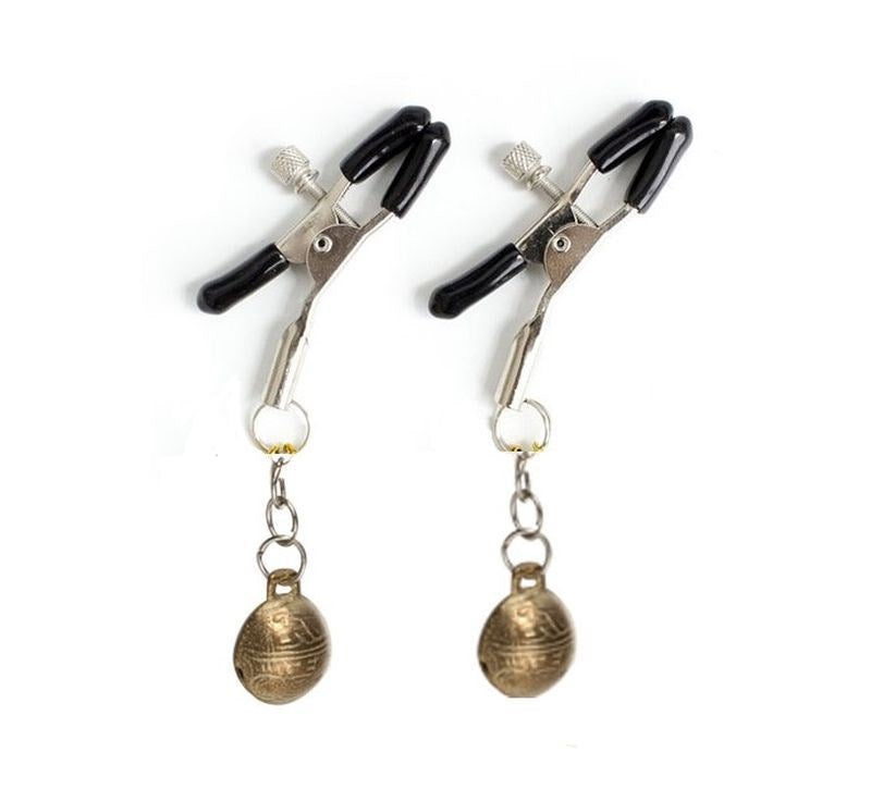 Metal Nipple Clamps with Bells - - Breast and Nipple Toys