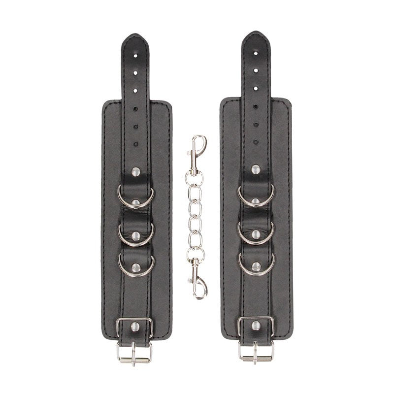 OUCH! BW Bonded Leather Hand or Ankle Cuffs - - Collars And Cuffs