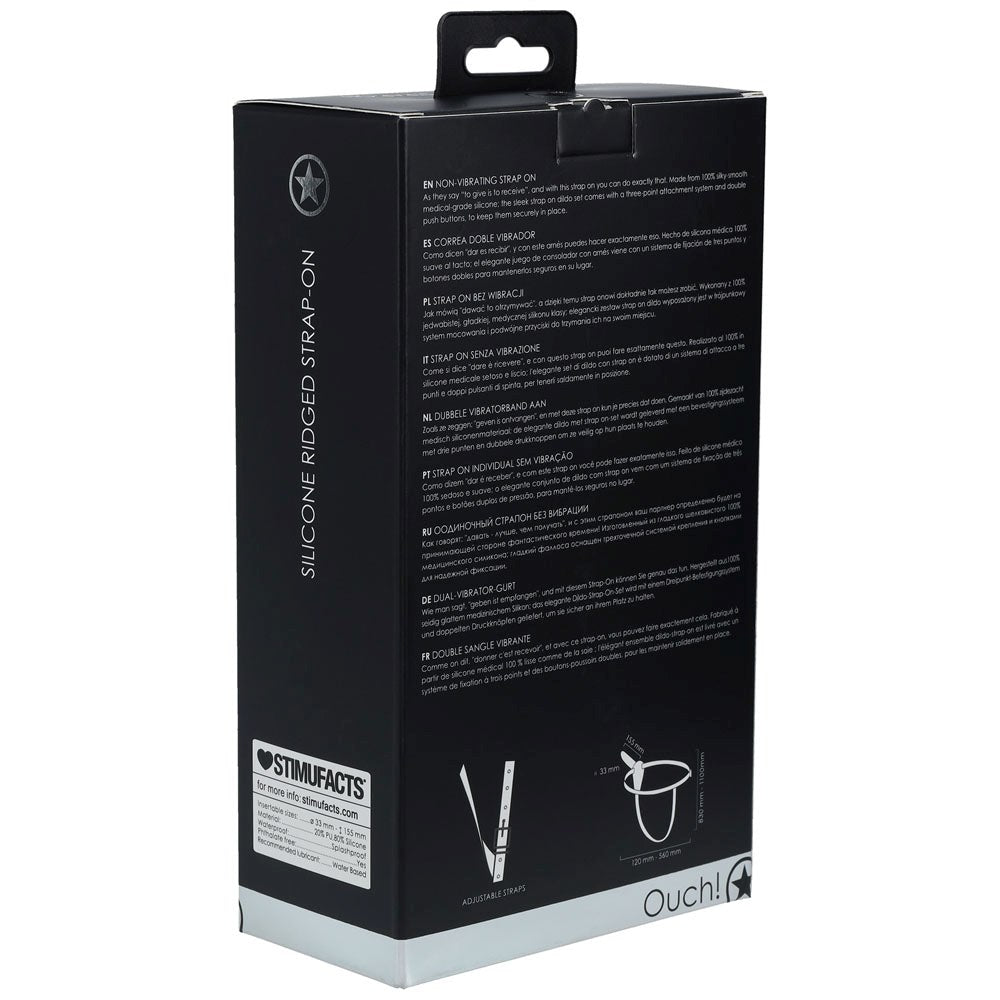 OUCH! Silicone Ridged Strap-On - - Realistic Dildos