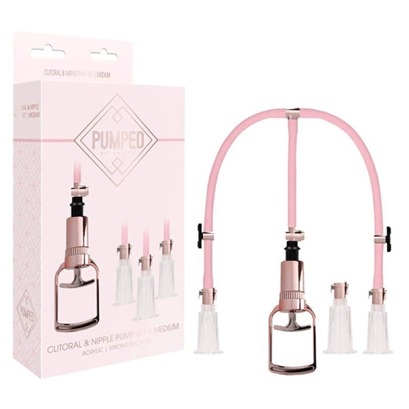 PUMPED Clitoral & Nipple Pump Set Medium - - Nipple and Clit Clamps