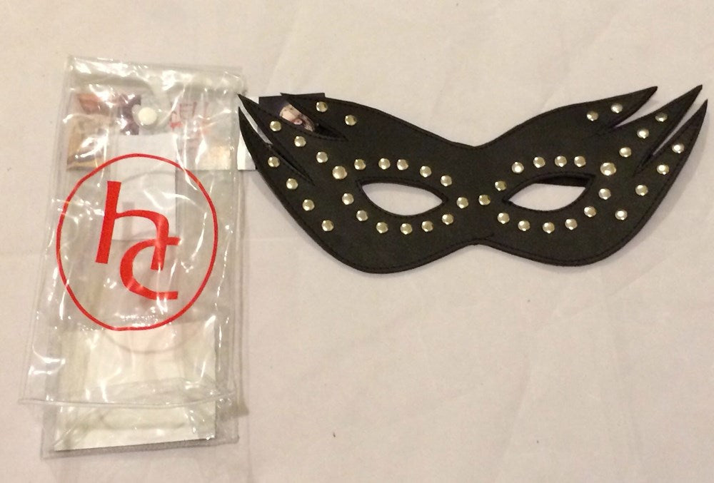 Risque Boutique Feline Mask with Studs Heavy - - Fancy Dress Ups