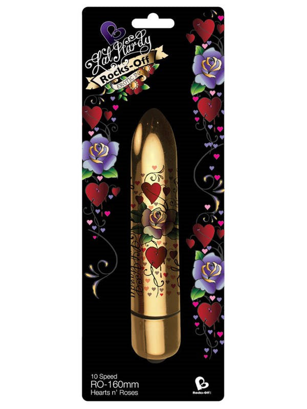 Rocks Off Erotic Ink 160mm 10 Speed Hearts n - - Bullet Vibrators Roses - - Bullet Vibrators