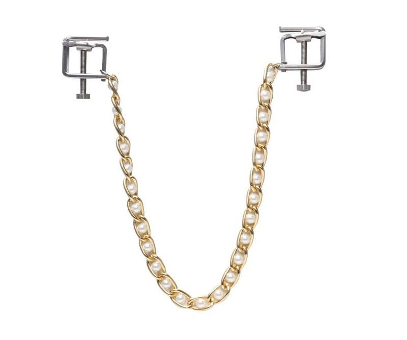 Rosie Nipple Vices with Gold Chain - - Breast and Nipple Toys