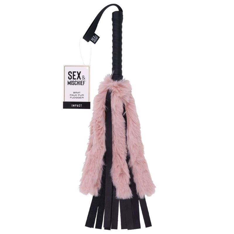 S&M Brat Faux Fur Flogger - - Whips And Crops