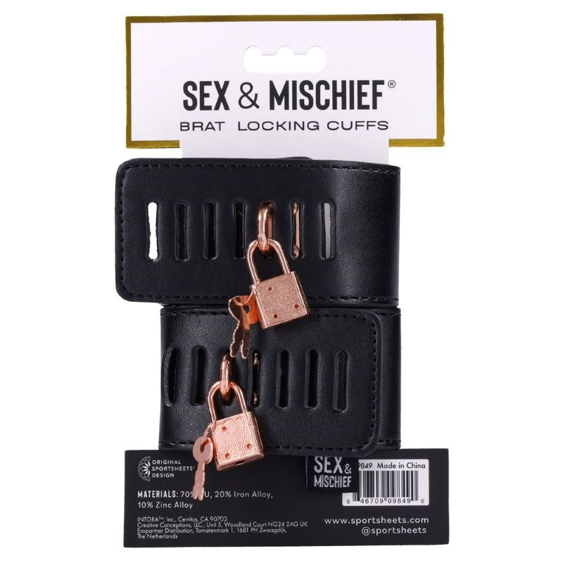 S&M Brat Locking Cuffs - - Collars And Cuffs