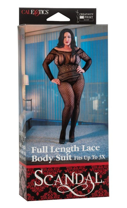 Scandal Plus Size Full Length Lace Body Suit - - Hosiery
