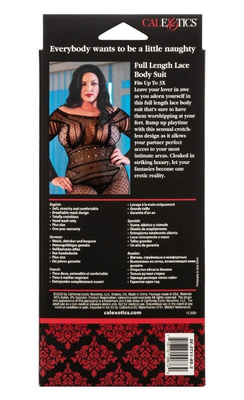 Scandal Plus Size Full Length Lace Body Suit - - Hosiery