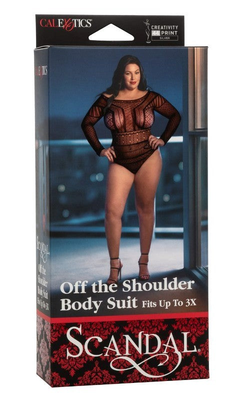 Scandal Plus Size Off the Shoulder Body Suit - - Hosiery