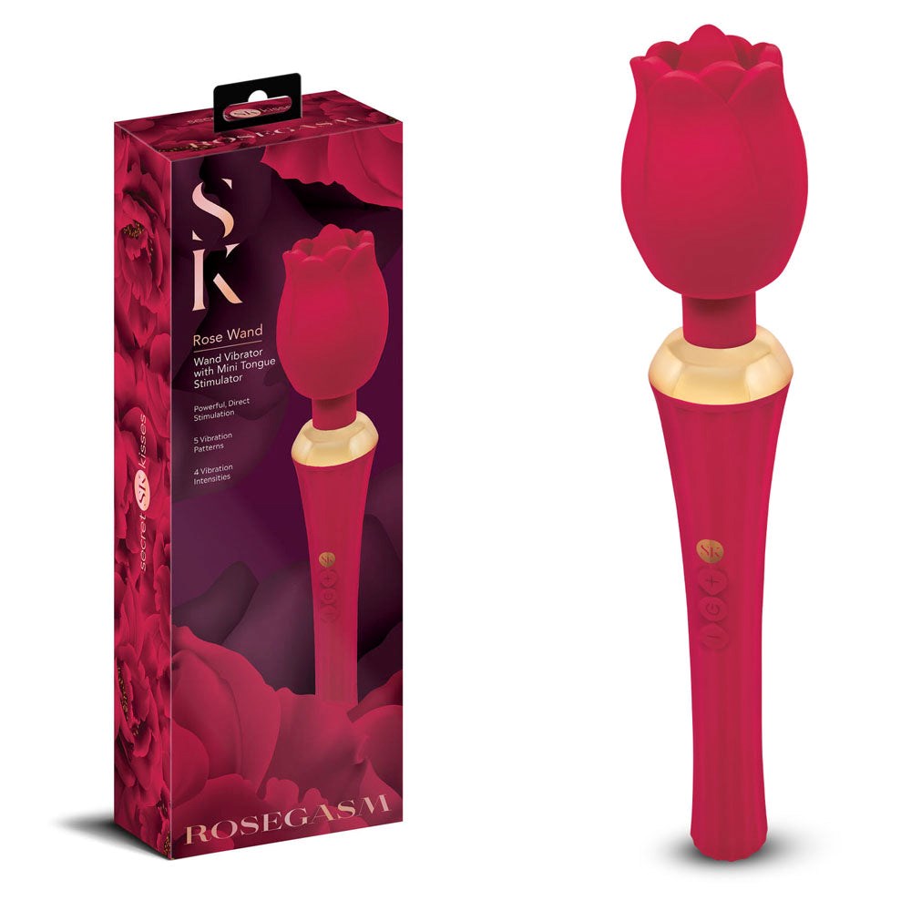 Secret Kisses Rosegasm Rose Wand - - Personal Massagers