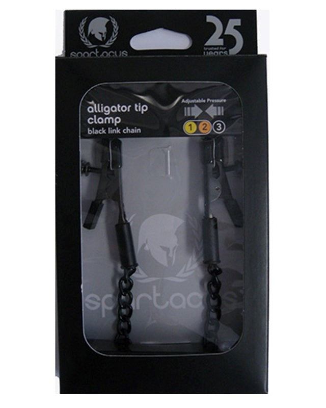 Spartacus Adjustable Alligator Clamps with Link Chain - - Cuffs And Restraints