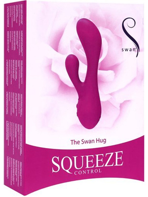 The Swan Hug with Squeeze Control Pink - - Rabbit Vibrators