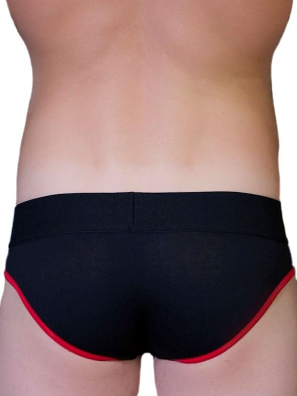 TIM Gear Black and Red Brief Large - - Mens Briefs And Boxers
