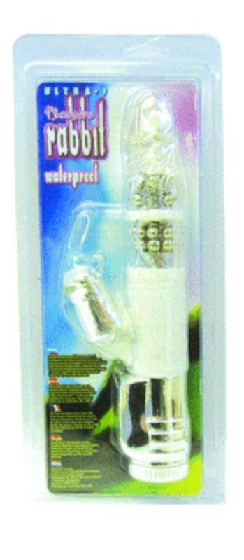 Ultra 7 Pleasure Rabbit with Dual Direction Beads Clear - - Rabbit Vibrators