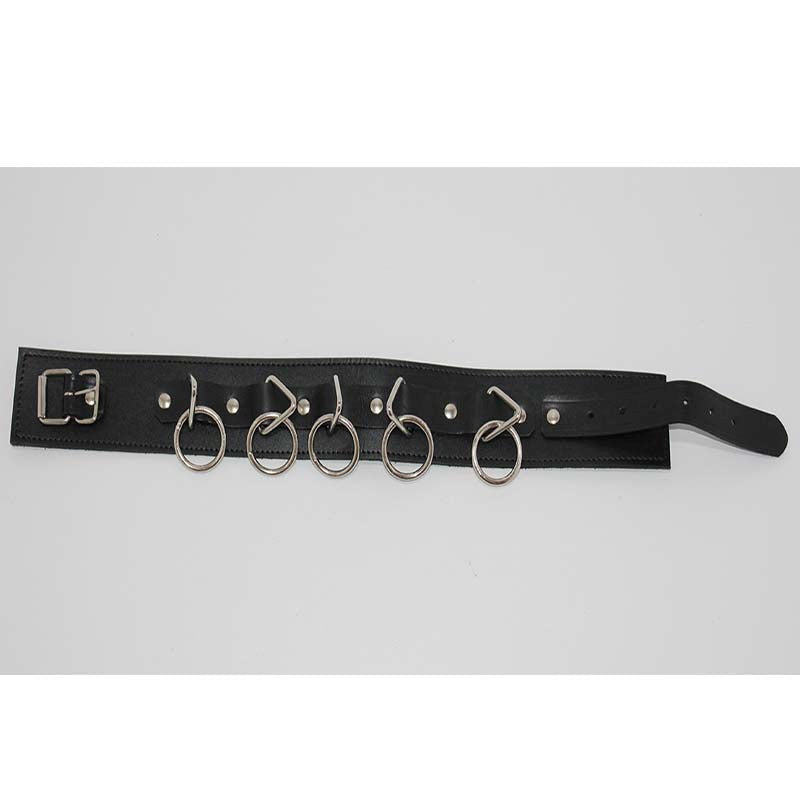 Wild Cat Slaves O-Ring Collar with O-rings and Lead - - Collars And Cuffs