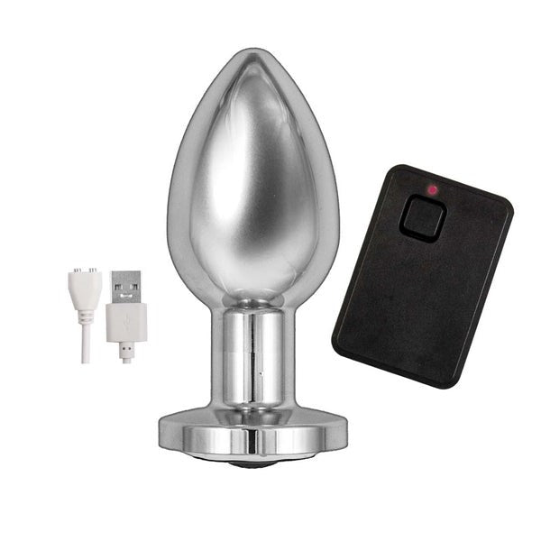 Nasstoys Premium Remote-Controlled Vibrating Metal Plug - Butt Plugs