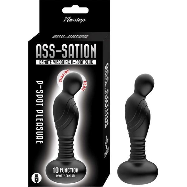 ASS-SATION Remote Vibrating P-Spot Plug Textured Shaft - Prostate Toys