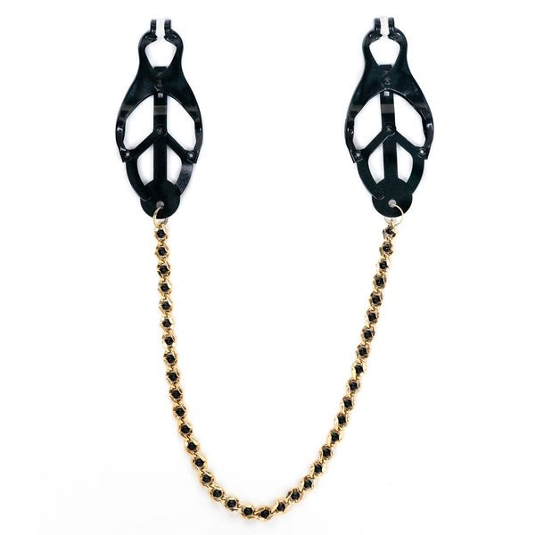 Spartacus' Exquisite Black Butterfly Intimate Clamp - Nipple and Clit Clamps