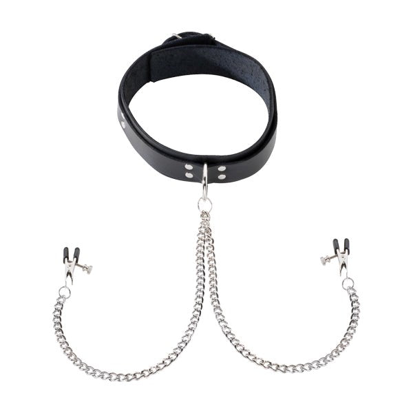 Leather Double Strap O-Ring Collar by Spartacus - Collars and Leads