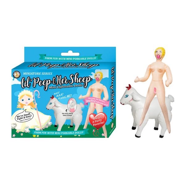 Lil' Peep and Her Sheep Blow Up Dolls - Portable Party Pals - Party Gifts and Novelties