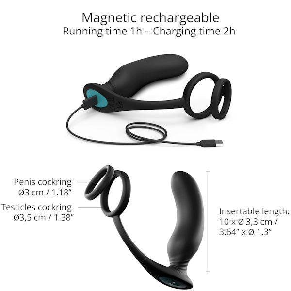 LOVE TO LOVE Dual Pleasure P-Spot Plug and Cock Ring - Prostate Toys
