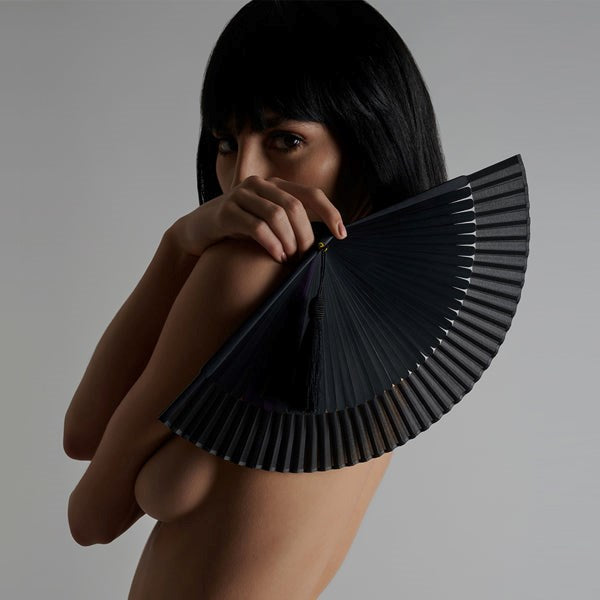 Maison Close Luxurious Bamboo & Silk Erotic Hand Fan - Fancy Dress Ups