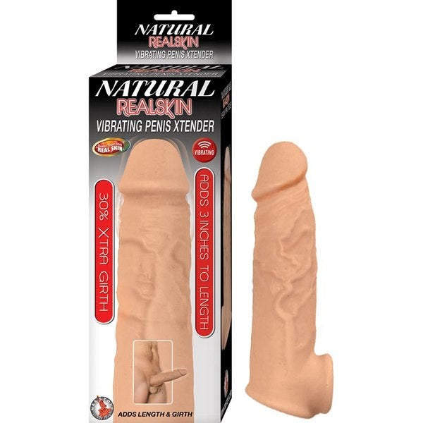 NATURAL REALSKIN Vibrating Penis Enlarger - Boost Length and Girth - Pumps, Extenders and Sleeves