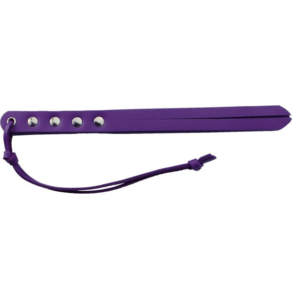 Sultry Seduction - Purple Oil Tan Leather Mini Whip Swatter - Whips And Crops