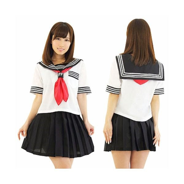 Starfire Daydream's Curvy Schoolgirl Blouse, Pleated Skirt, and Red Scarf Set - Skirts And Club Wear