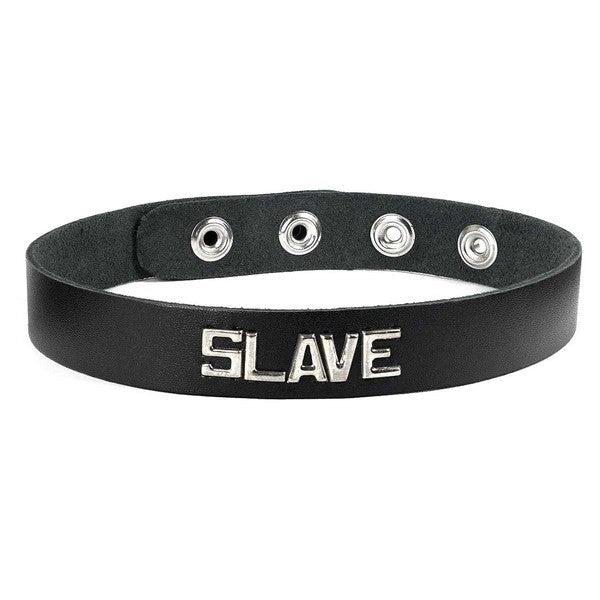 Leather Submissive Wordband Collar by Spartacus Enterprises - Collars and Leads