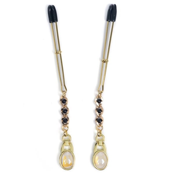 Spartacus Sensual Gems - Adjustable Nipple Clamps with Pearl Pendant - Nipple and Clit Clamps