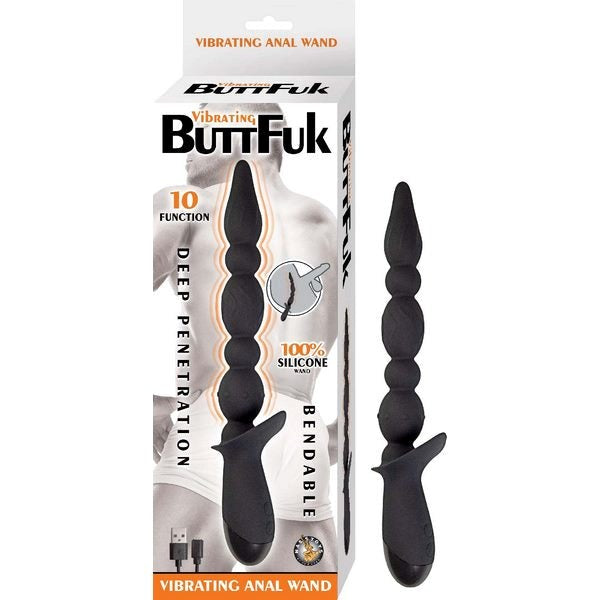 Nasstoys Vibrating Anal Pleasure Wand - 10 Modes, 5 Beads - Anal Beads and Balls