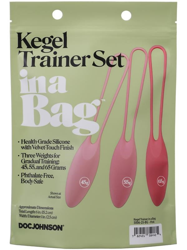 Doc Johnson 3 Weighted Silicone Balls Kegel Trainer In A Bag - - Love Eggs and Kegel Exercisers
