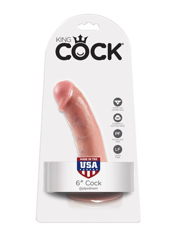 King Cock 6 Inch Realistic Dildo with Suction Cup - - Realistic Dildos