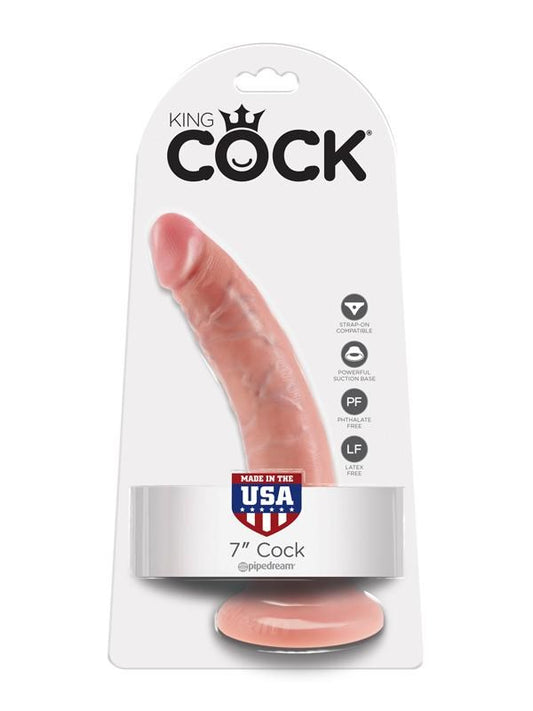 King Cock 7 Inch Realistic Dildo with Suction Cup - - Realistic Dildos