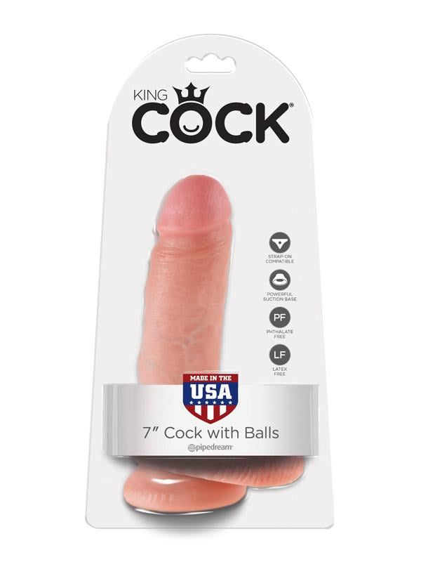 King Cock 7 Realistic Cock with Balls and Suction Cup - - Realistic Dildos
