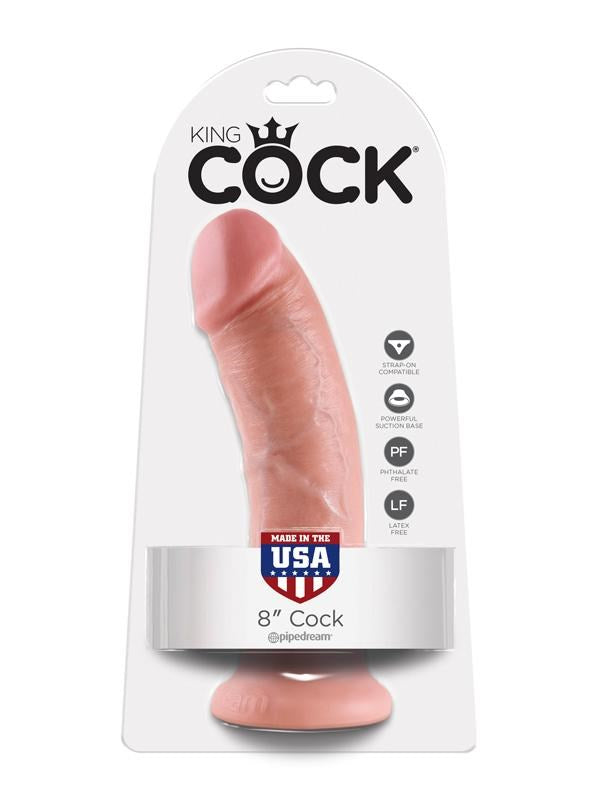 King Cock 8 Inch Realistic Dildo with Suction Cup - - Realistic Dildos