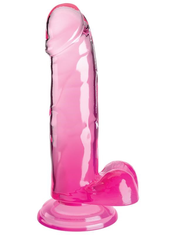 King Cock Clear 7 inch Realistic Cock with balls - - Realistic Dildos