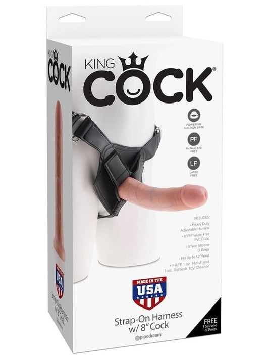 King Cock Strap-On Harness with 8 inch Realistic Cock - - Unclassified