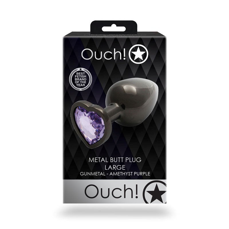 OUCH! Heart Gem Butt Plug - Large - - Realistic Dildos
